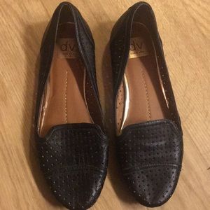 Dolce Vita Black Leather Perforated Flats 9.5